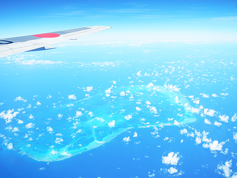 ハワイからの帰路　飛行機からの景色